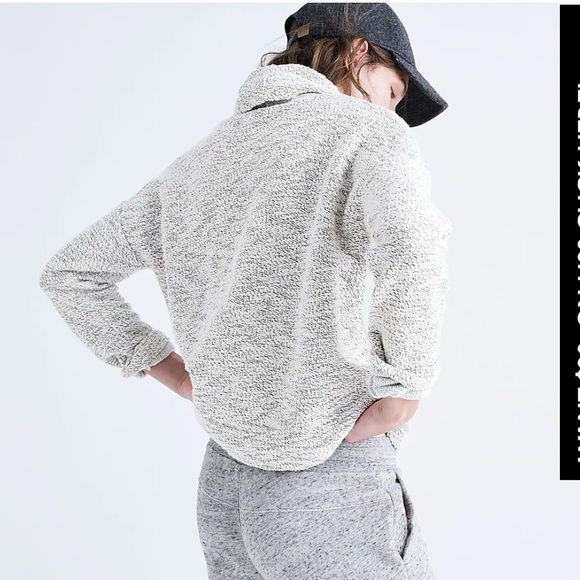 Madewell Mock neck Marled Pullover Top Size M - Picture 2 of 12